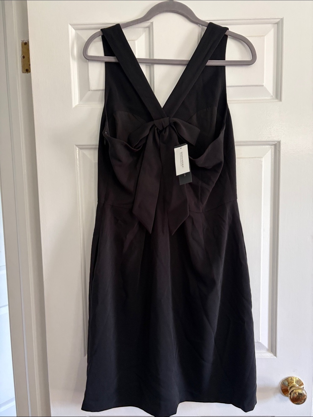 Banana Republic Black Midi Dress with Back Bow